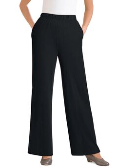 7-Day Rib-Knit Wide-Leg Pull-On Pants