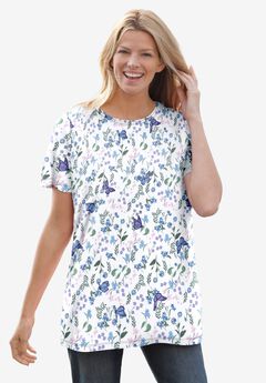 Perfect Printed Short-Sleeve Crewneck Tee