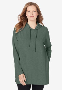 Pleat-Back Swing Hoodie Sweatshirt