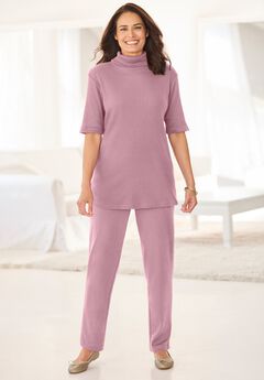 Ribbed Short Sleeve Turtleneck