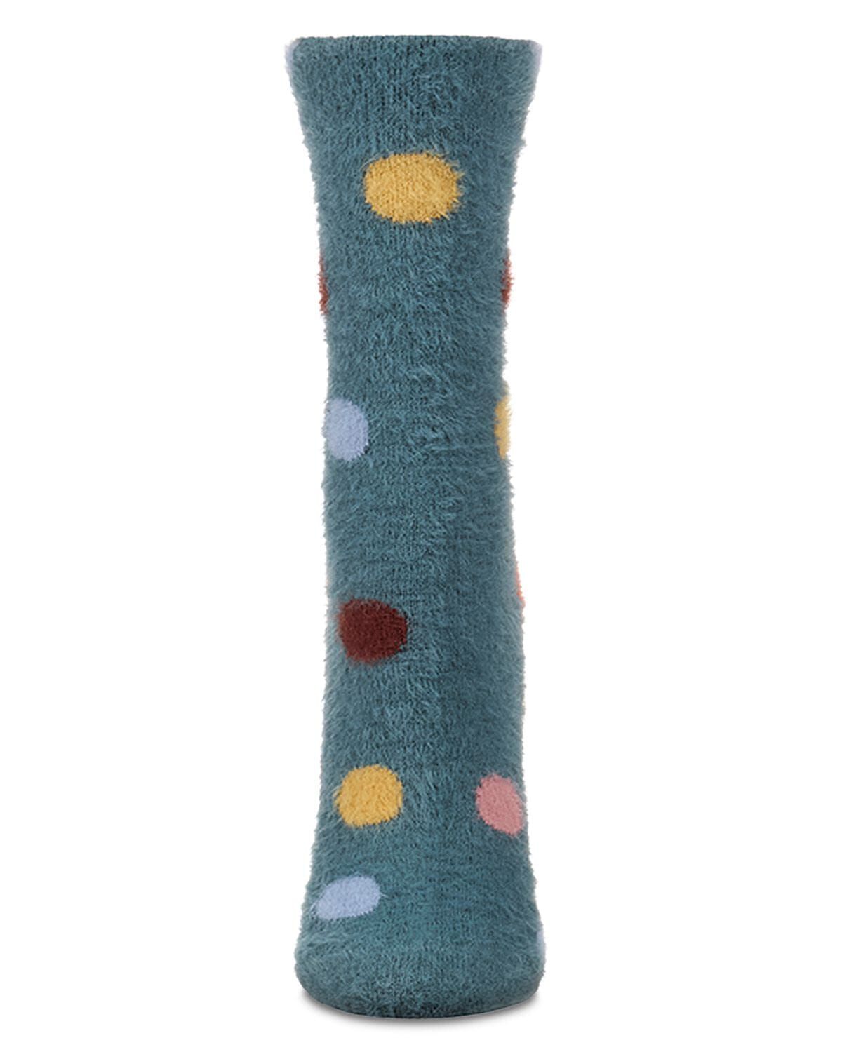 Dotted Plush Crew, TEAL, alternate image number 1