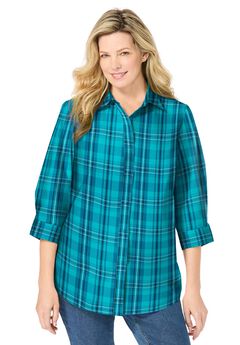 Plus Size Collared Shirts