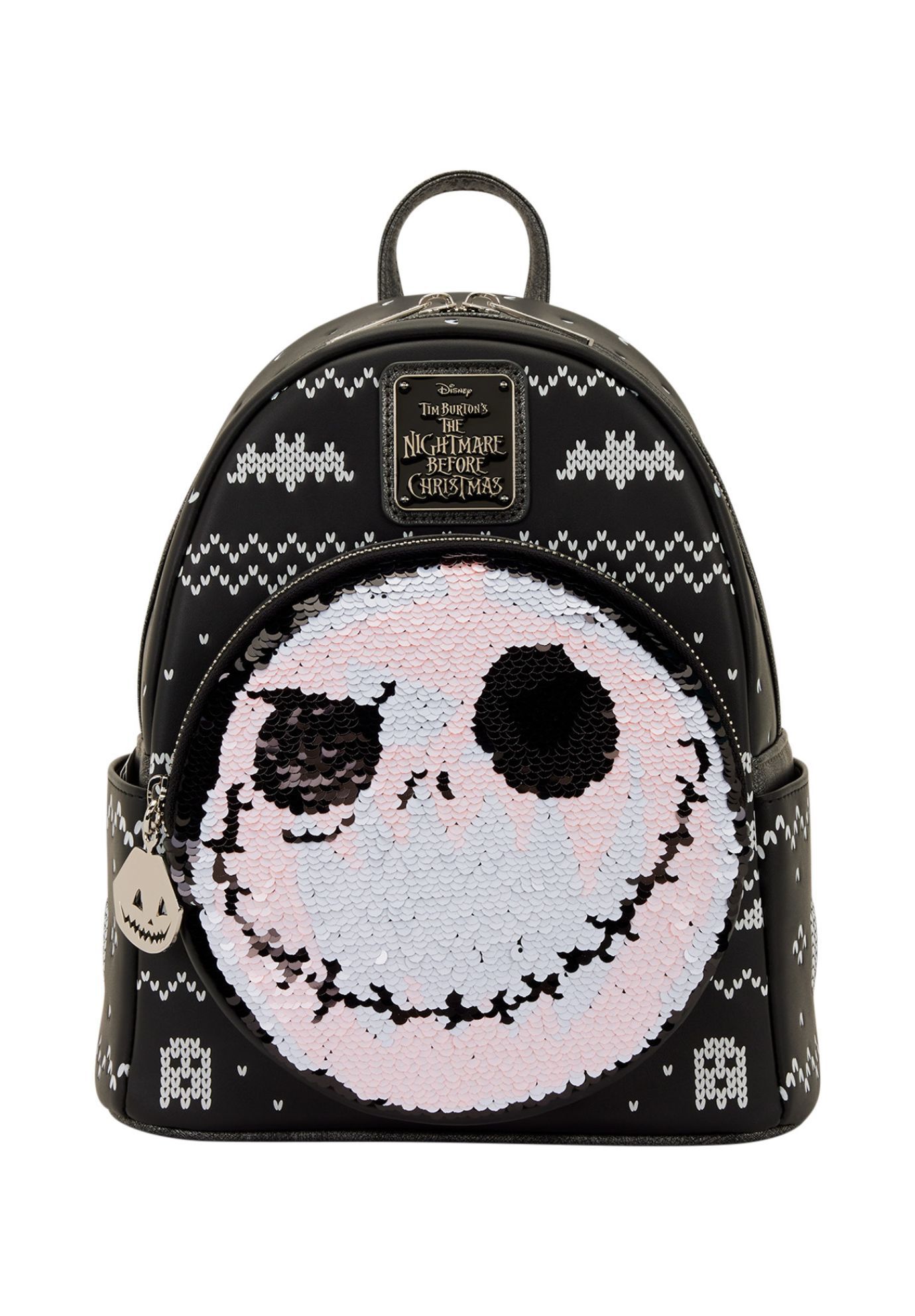 Loungefly x The Nightmare Before Christmas Jack Skellington Reversible Sequins Mini Backpack, BLACK, hi-res image number 0