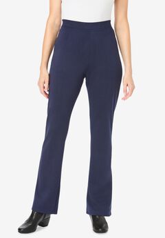Stretch Ponte Knit Pull-On Bootcut Pants