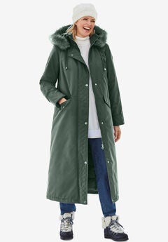Long Hooded DTM Faux Down Parka Coat