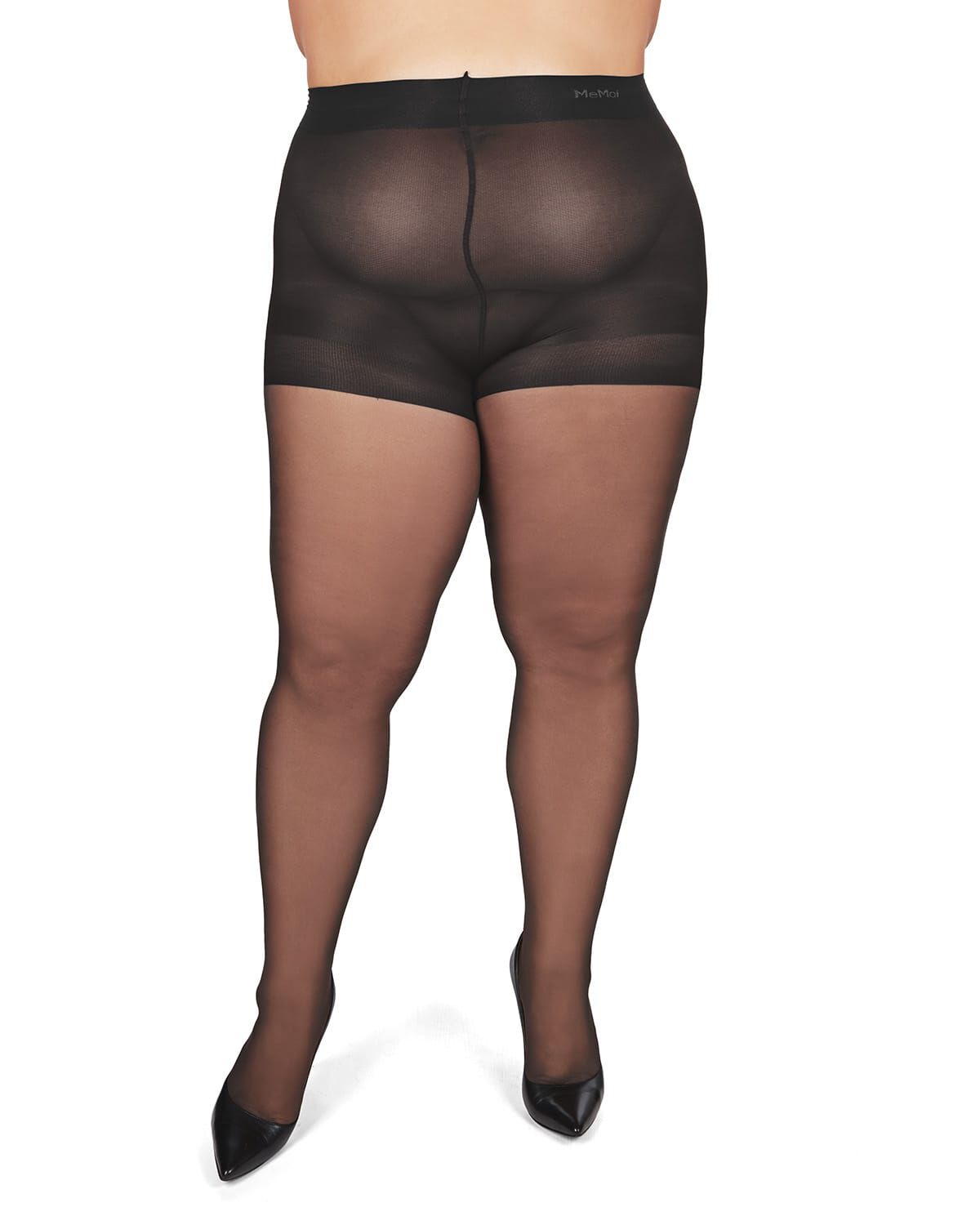 Women&#39;s Curvy All Day Sheer Control Top Pantyhose, OFF BLACK, alternate image number 1