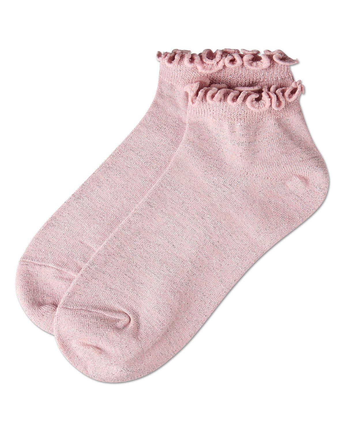 Women&#39;s Lurex Bamboo Shortie Socks, PINK, alternate image number 2