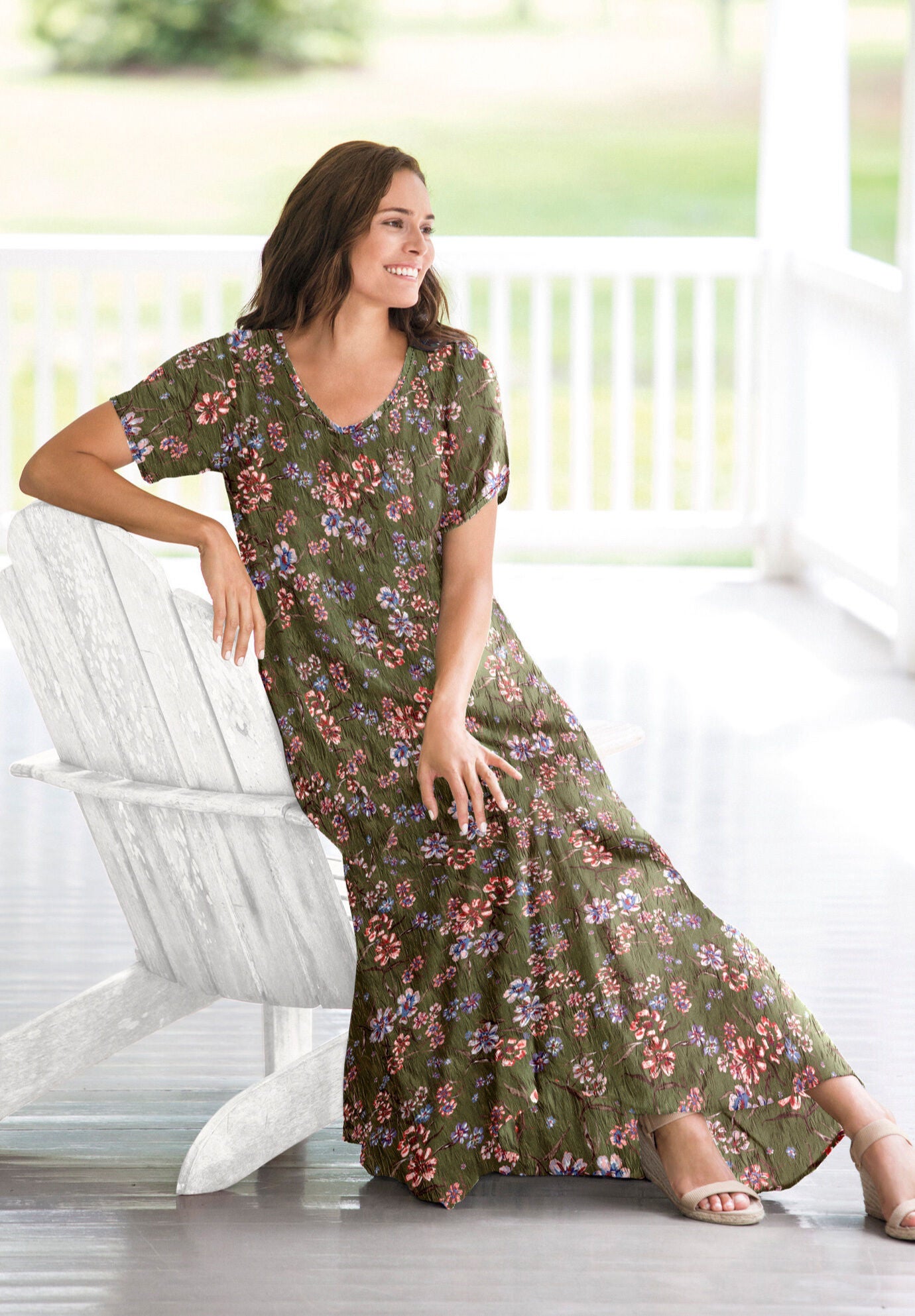 Crinkle Lined Dress