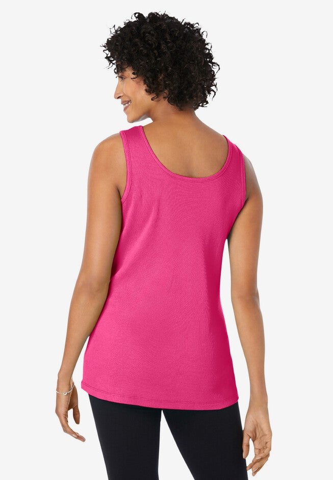 Rib Knit Tank, RASPBERRY SORBET, on-hover image number null