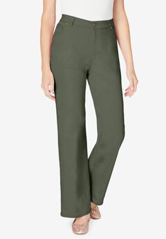 Wide-Leg Stretch Denim Jean