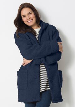 Short Hooded Berber Fleece Jacket