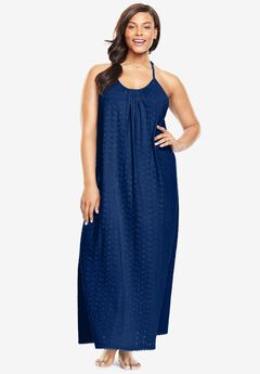 Breezy Eyelet Knit Long Nightgown