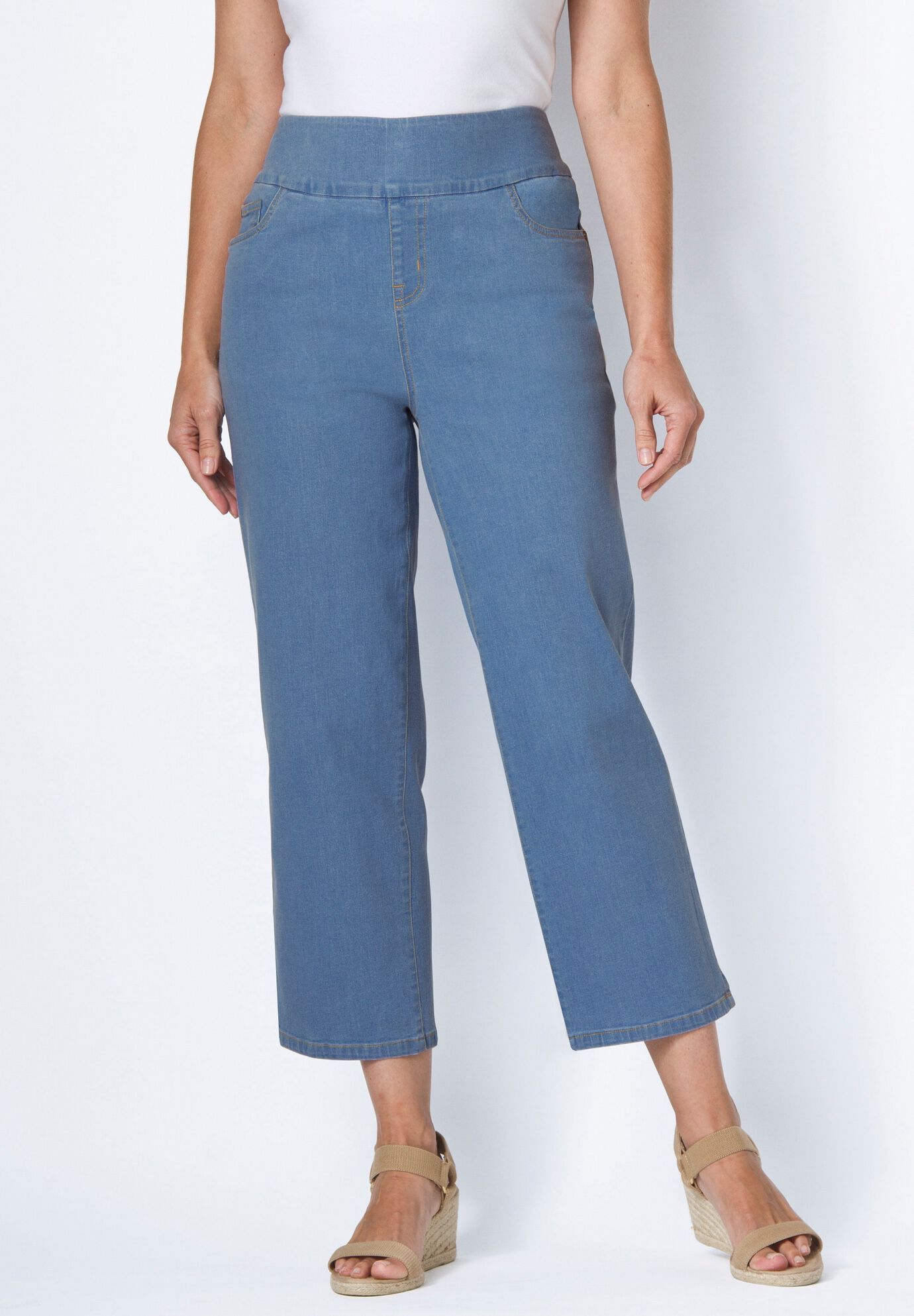 Pull-On Denim Capri | Woman Within