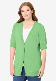 Lightweight Short Sleeve V-Neck Cardigan