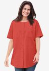 Short-sleeve Crinkle Shirt, VIVID RED, hi-res image number null