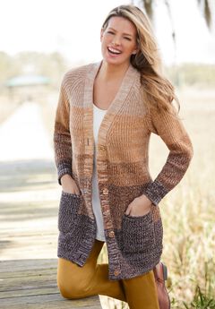 Ombre Shaker Cardigan Sweater