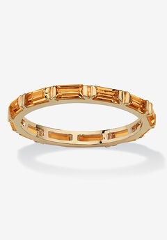 14K Yellow Gold-Plated Birthstone Baguette Eternity Ring