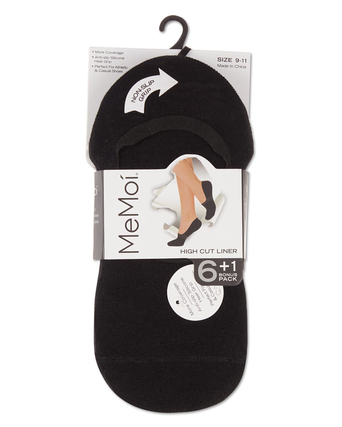 High-Cut Cotton Blend Sneaker Liner 7 Pack, BLACK GRAY, alternate image number 3