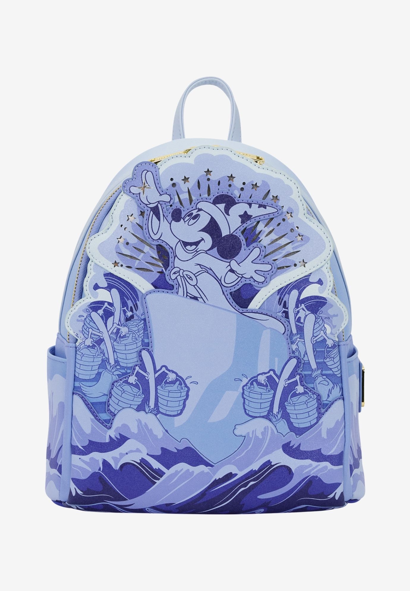 Loungefly x Disney Fantasia Mickey Mouse Light Up Mini Backpack, BLUE, hi-res image number 0