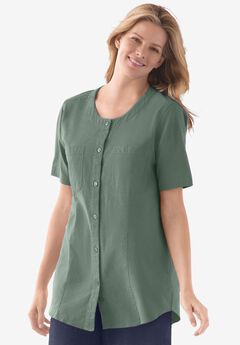 Short-Sleeve Crinkle Shirt