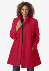 Fleece Swing Funnel-Neck Coat, CLASSIC RED, hi-res image number null