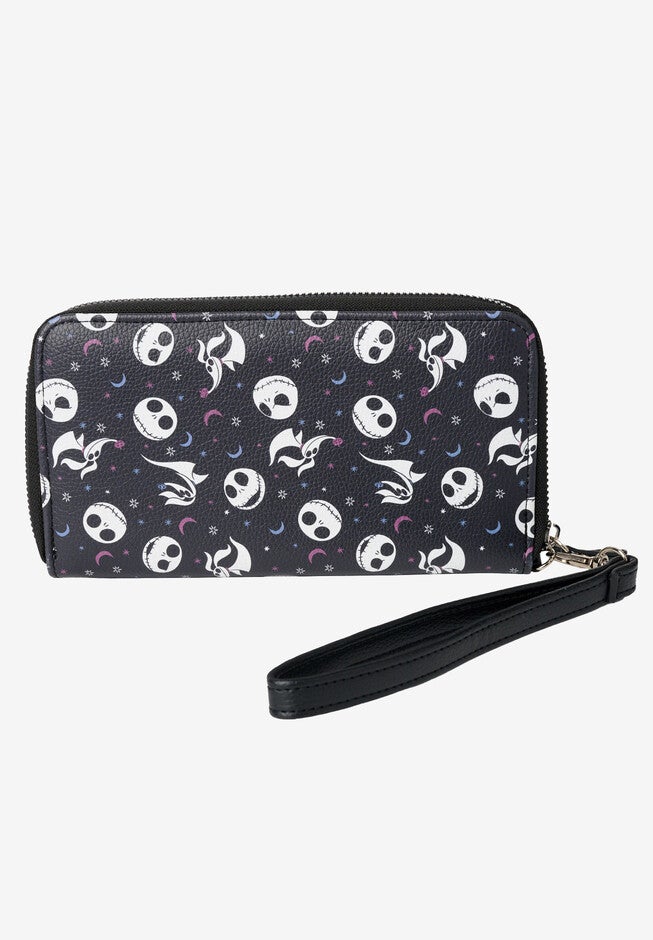 Nightmare Before Christmas Zip Around Wallet All-Over Print Wristlet, , on-hover image number 1