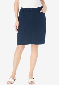 Adjustable Waist Chino Skort