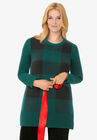 Buffalo Plaid Pullover Sweater, EMERALD GREEN BUFFALO PLAID, hi-res image number null