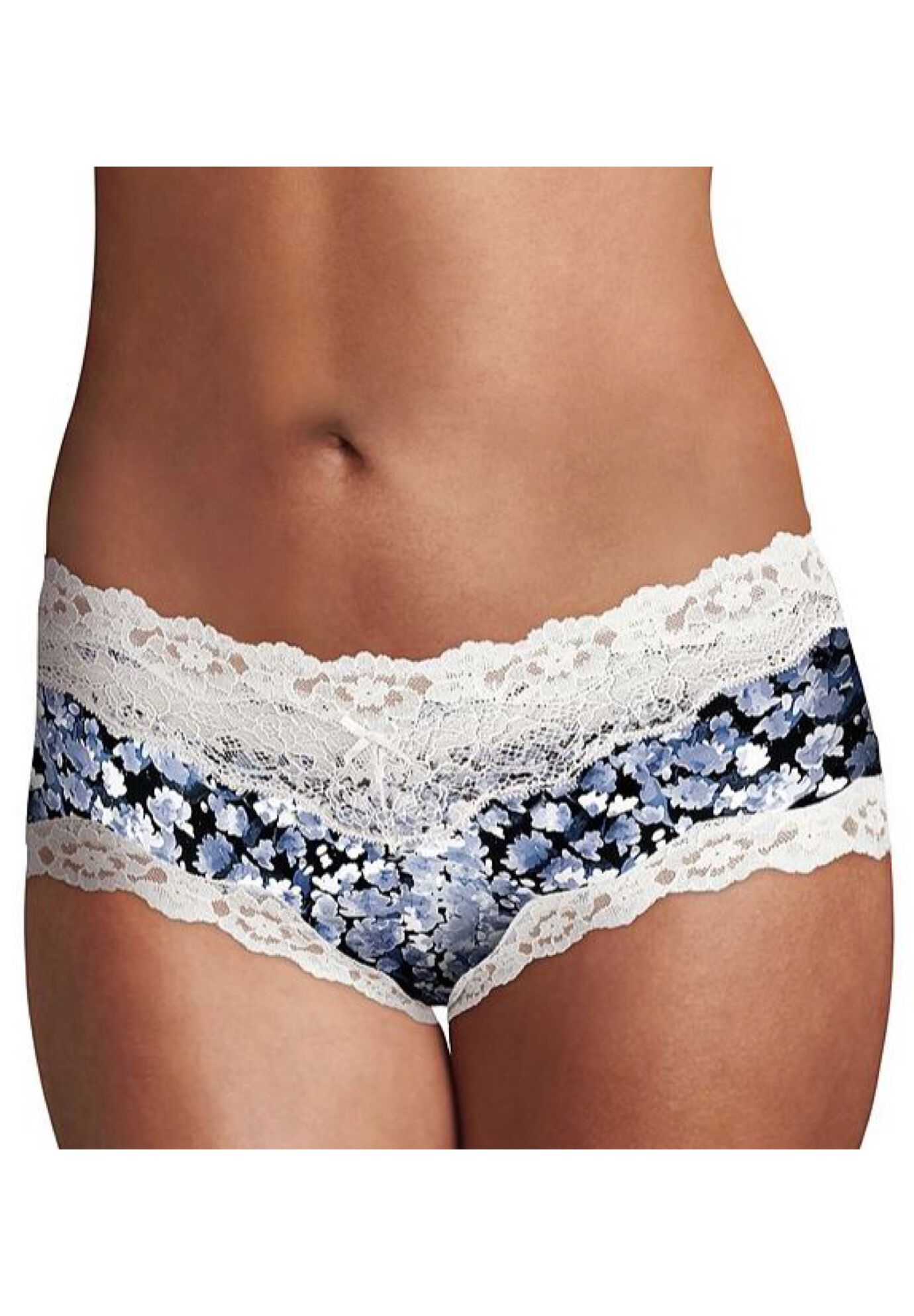 Cheeky Lace Hipster , DENIM WATER FLOWER, hi-res image number 0