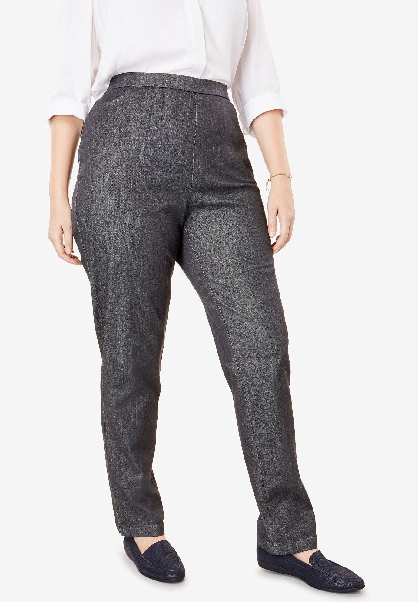 woman within fineline jeans