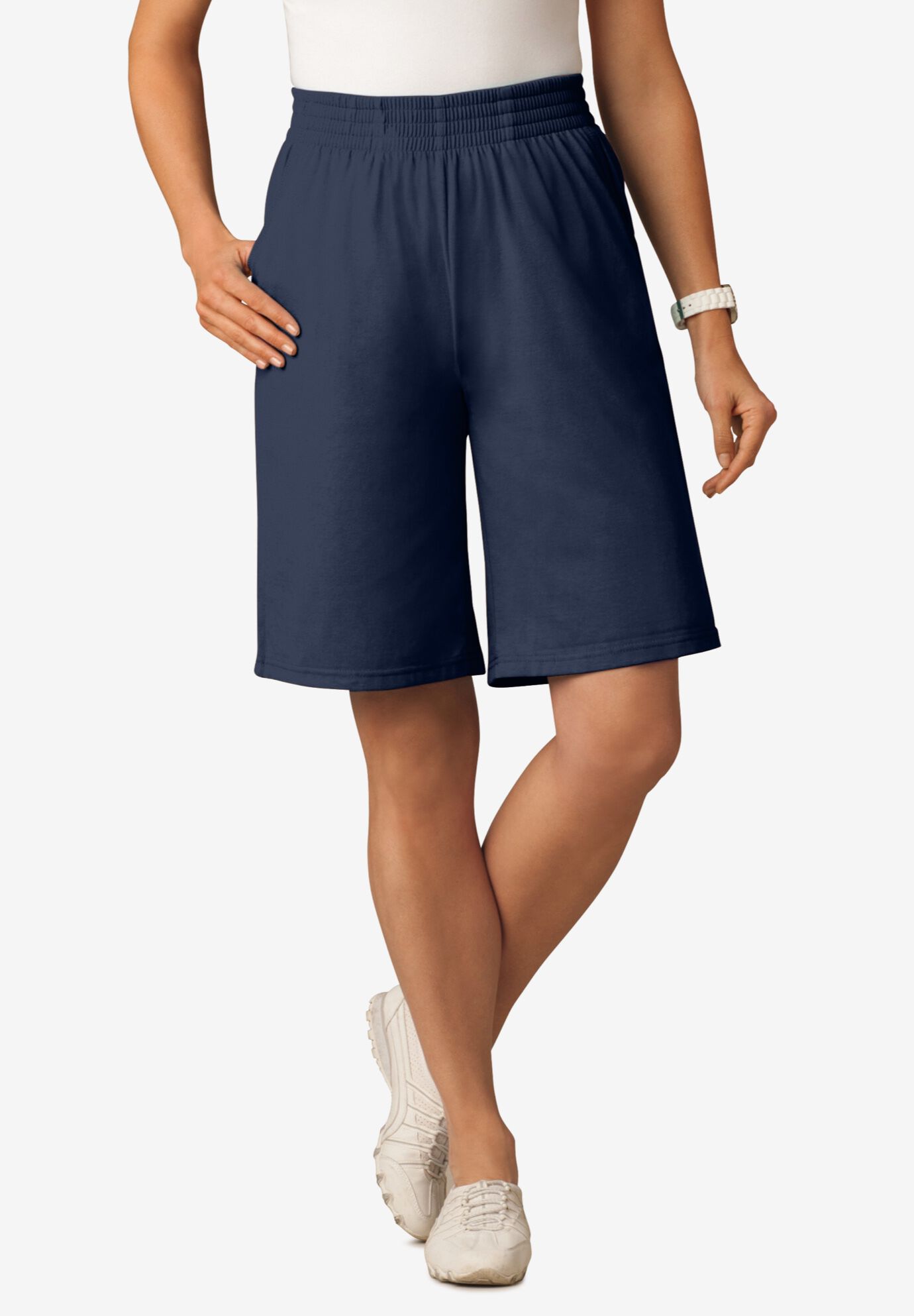 Women's jersey on sale knit bermuda shorts