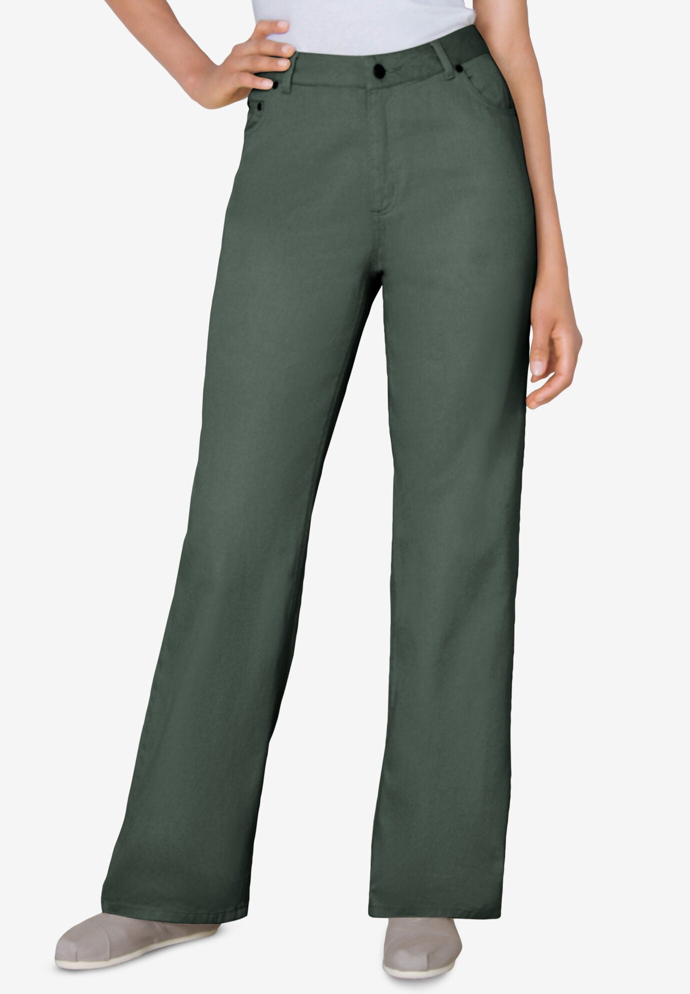 Perfect Relaxed All-Cotton Denim Five-Pocket Jeans, PINE, hi-res image number 0