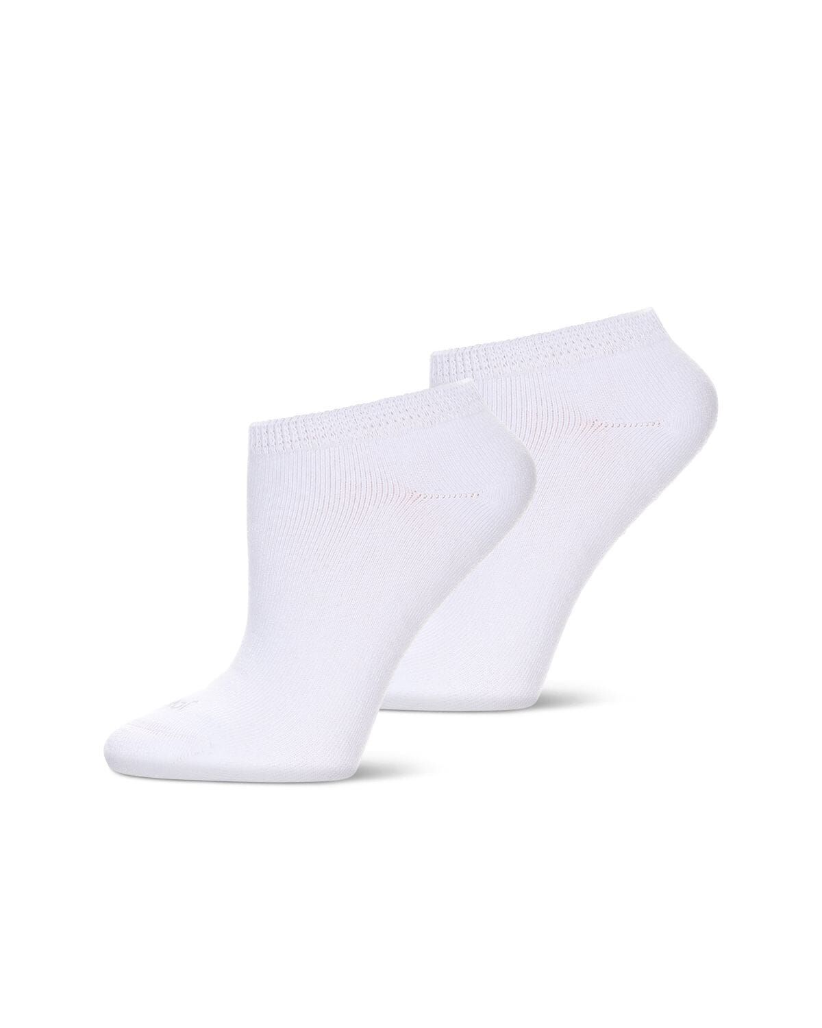 2 pair Unisex Diabetic Full Cushion Low Cut Socks, WHITE WHITE, hi-res image number 0