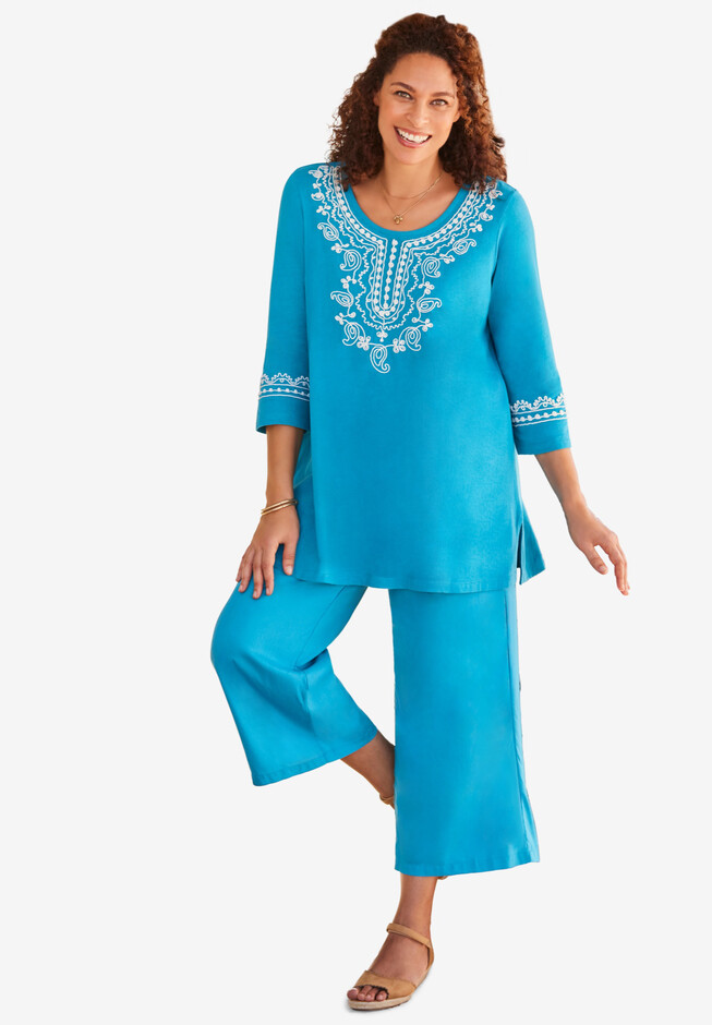 Embroidered Knit Tunic | Woman Within