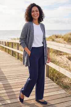 7-Day Wide-Leg Elastic-Waist Stretchy Knit Pant