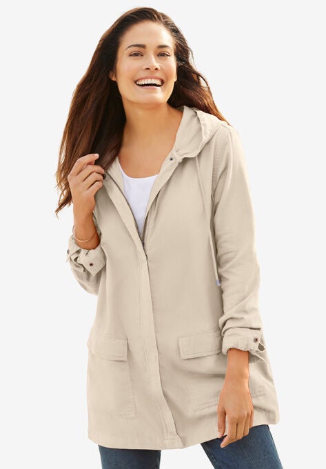 Lightweight Hooded Jacket, NATURAL KHAKI, hi-res image number null