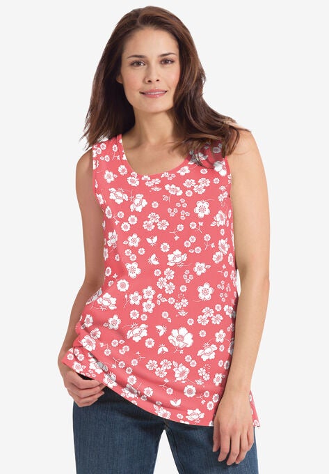 Perfect Printed Scoopneck Tank, , alternate image number null