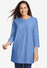 Perfect Three-Quarter Sleeve Crewneck Tunic, FRENCH BLUE, hi-res image number null