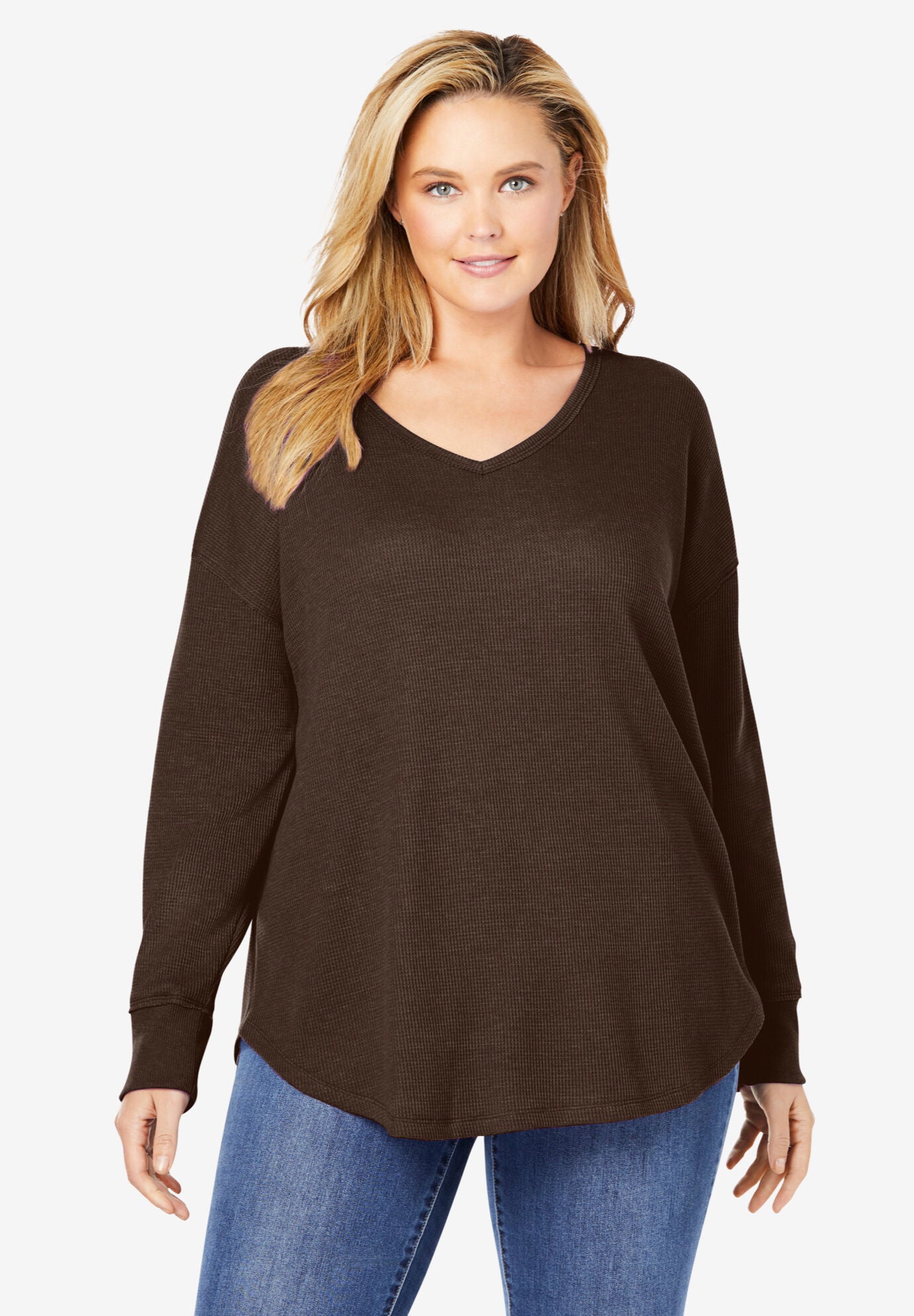 Woman within thermal tops online