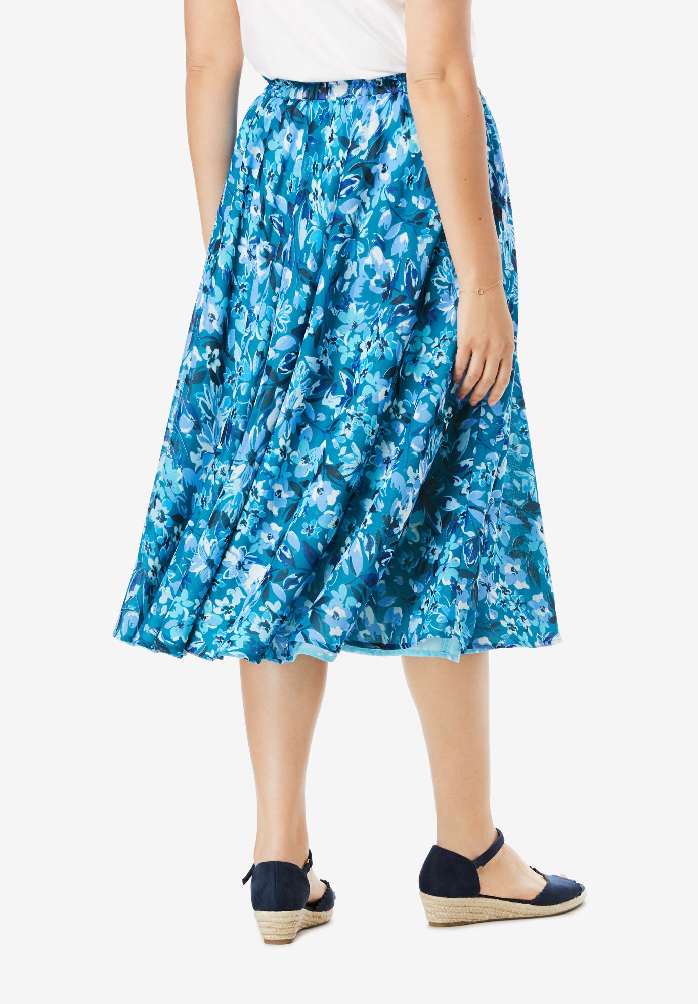 2-in-1 Reversible skirt, NAVY PAINTERLY BLOOM, on-hover image number 1