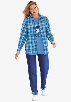 Two-Piece Flannel Shirt and Tee