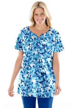 Notch Neck Blouses