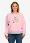 Mickey Mouse & Friends Fleece Long Sleeve Sweatshirt Pink Grey, PINK, hi-res image number null