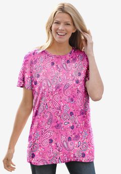 Perfect Printed Short-Sleeve Crewneck Tee