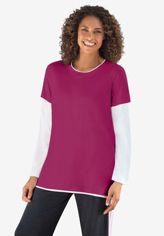 Layered-Look Crewneck Tee