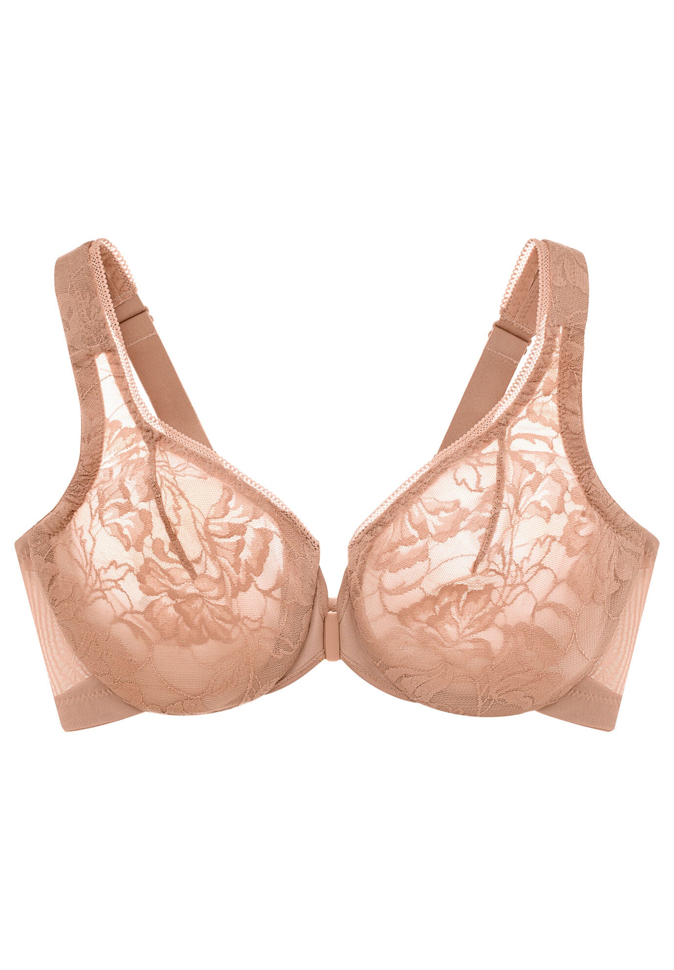 Glamorise Lacey T-Back Front-Closure WonderWire Underwire  Bra 9246 (Women&#39;s & Women&#39;s Plus), , alternate image number 9