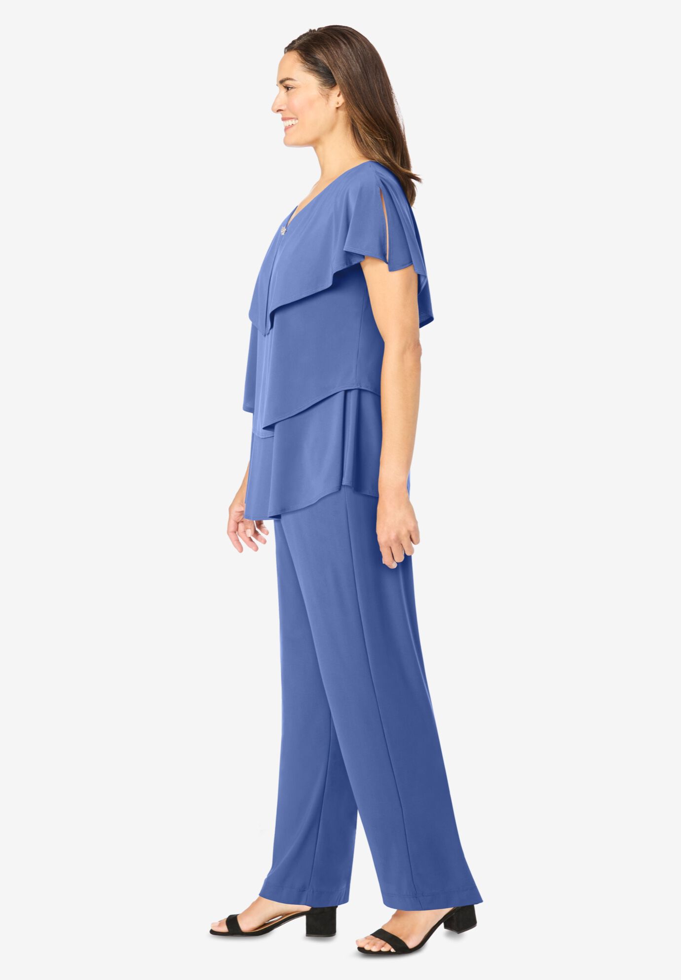 Tiered Pant Set, PERIWINKLE, alternate image number 2