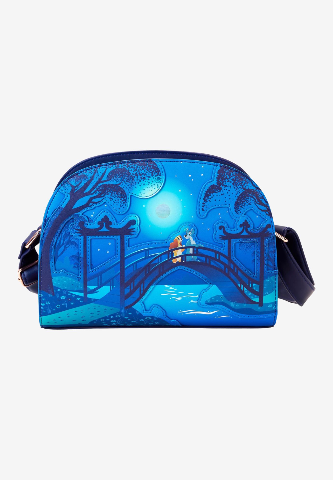 Loungefly x Disney Lady And The Tramp Crossbody Bag 70th Anniversary, BLUE, hi-res image number 0