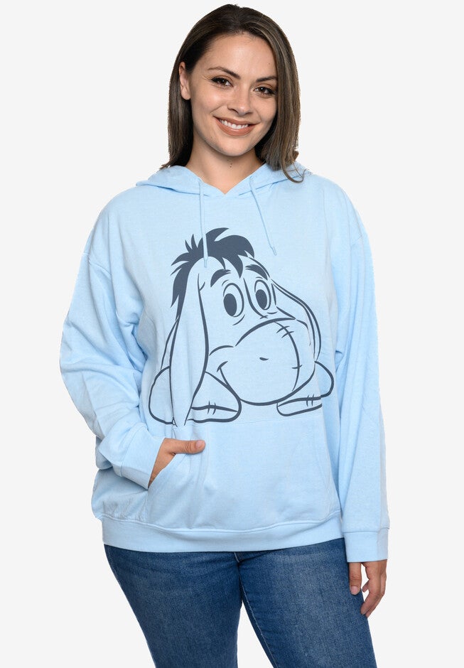 Disney Eeyore Hoodie Sweatshirt Fleece Pullover, LIGHT BLUE, hi-res image number 0