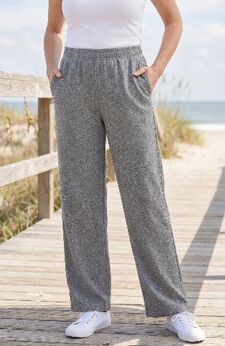 7-Day Wide-Leg Elastic-Waist Stretchy Knit Pant